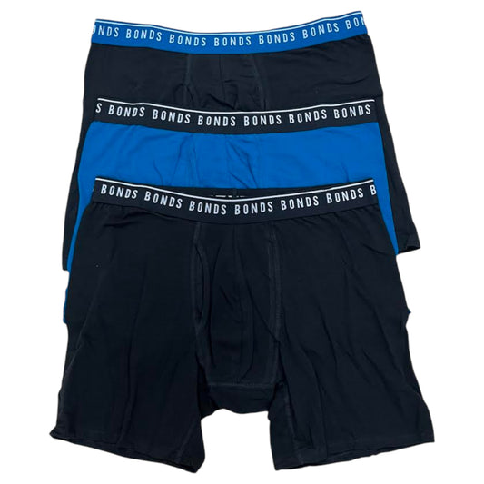 6 Pack Mens Bonds Cotton Stretch Trunks Underwear Black/Blue