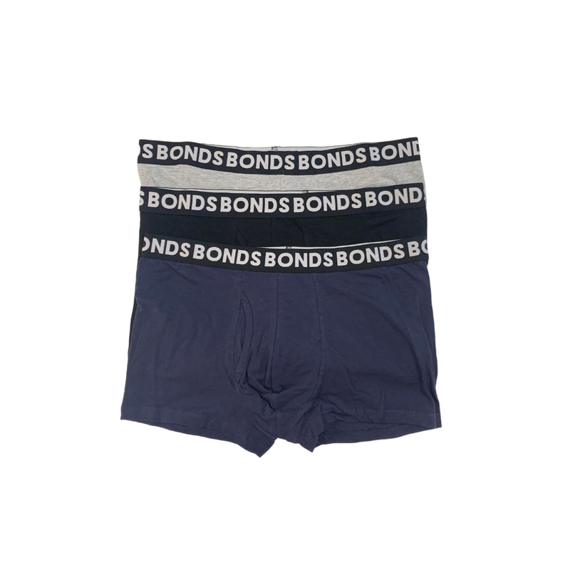 12 X Bonds Mens Everyday Trunk Underwear Grey / Black / Blue Undies