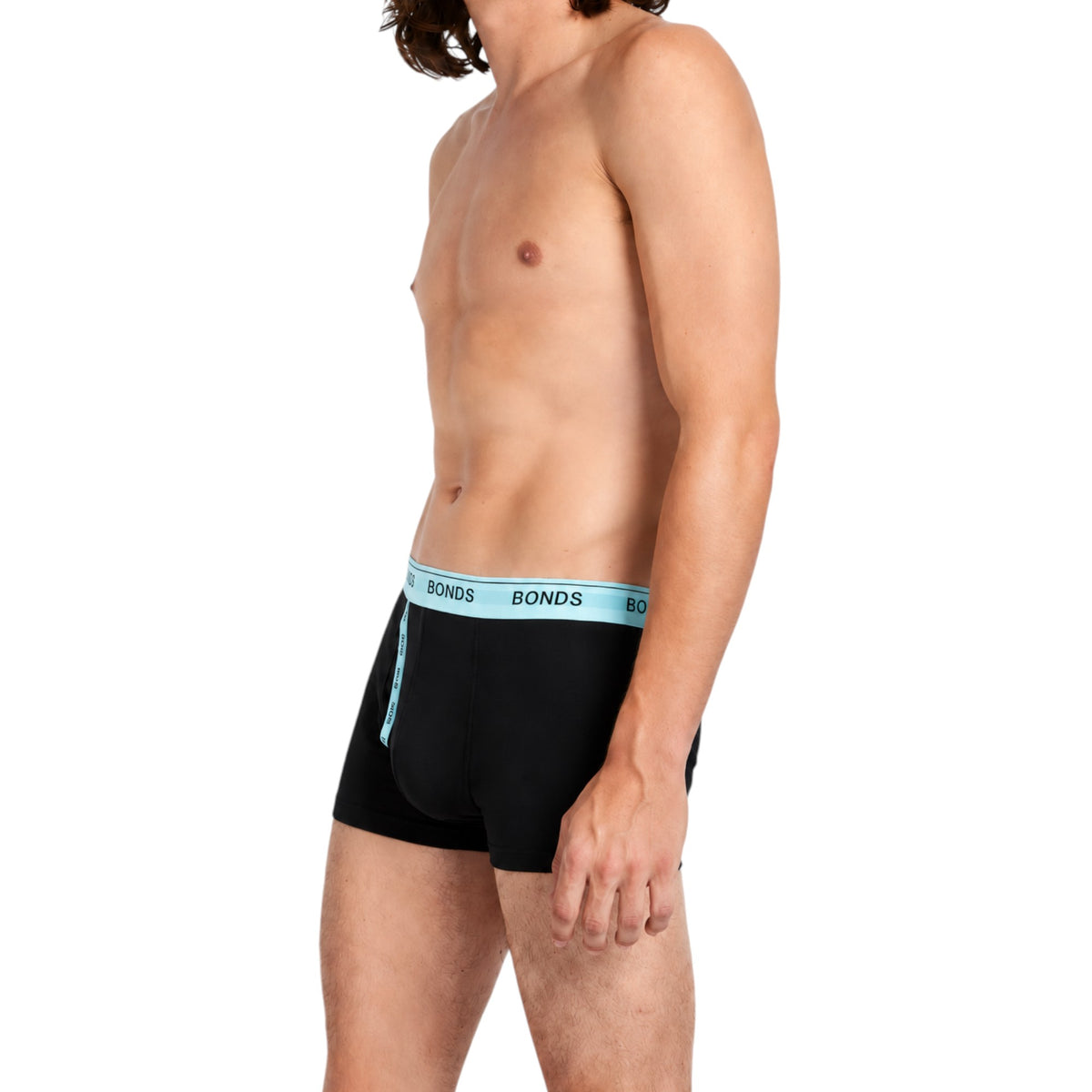 Mens Bonds Guyfront Trunk Trunks Underwear Black/Light Blue