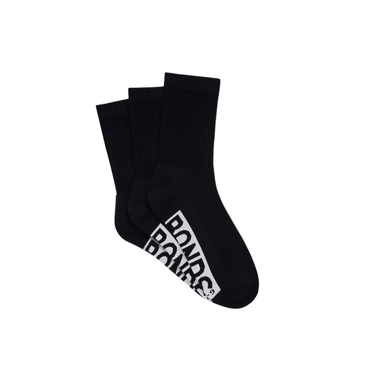 12 Pack Mens Bonds Logo Cushioned Crew Socks Black