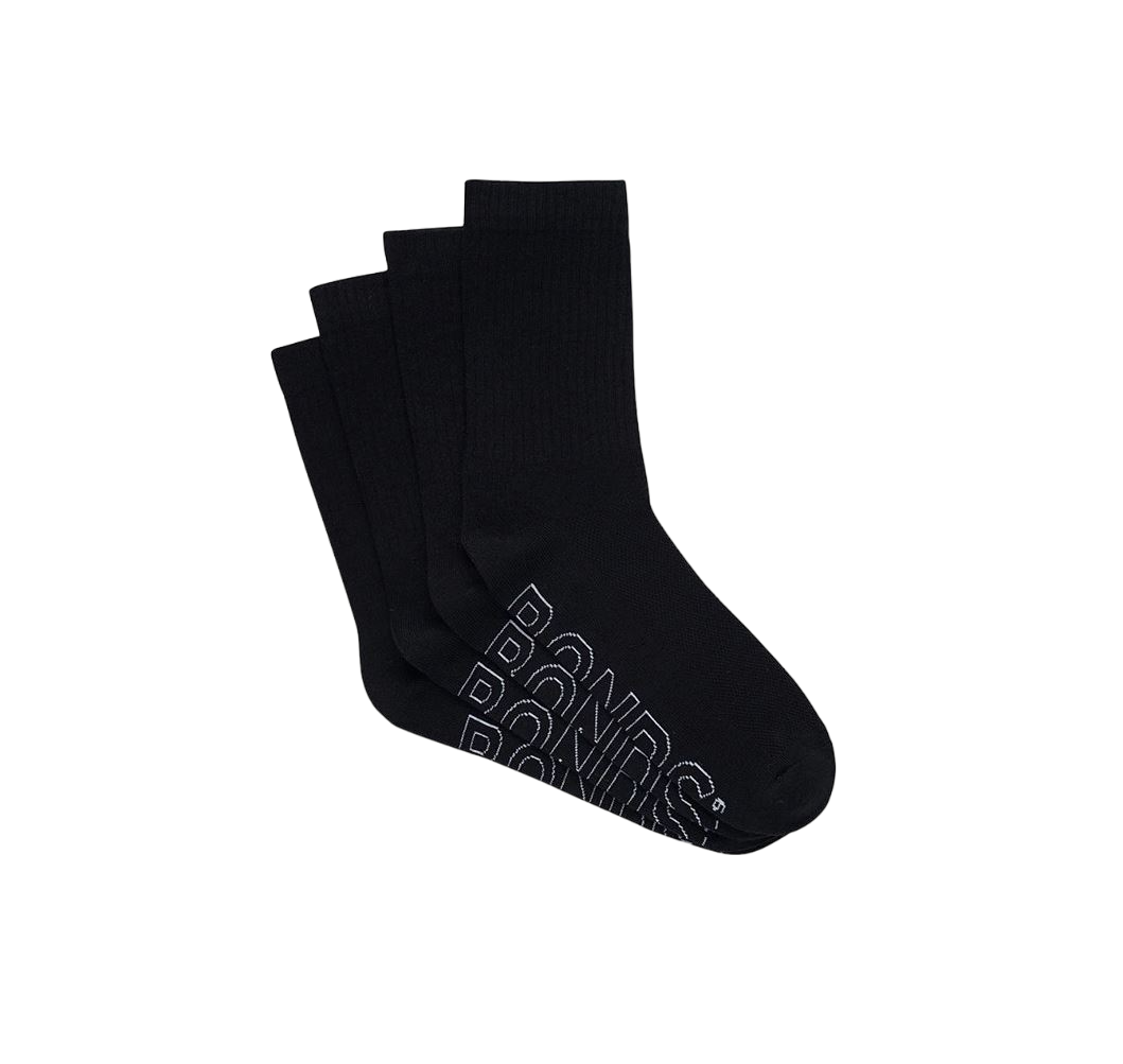 12 Pack Mens Bonds Logo Lightweight Crew Socks Black
