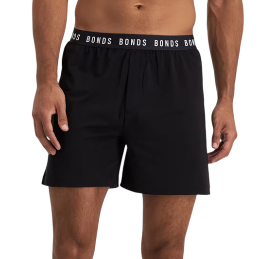 Mens Bonds Sleep Cotton Shorts Black