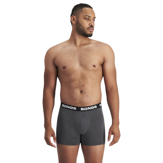 Mens Bonds Total Package Trunks Underwear Ashphalt Marle