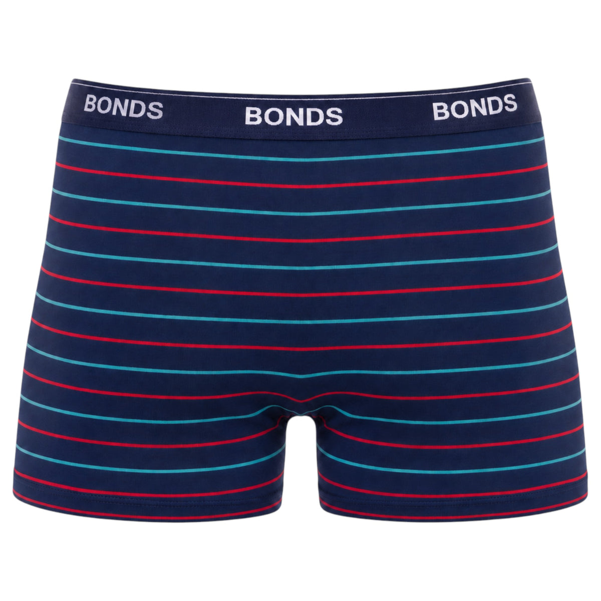 Mens Bonds Microfibre Guyfront Trunks Underwear Navy/Red/Aqua Stripes