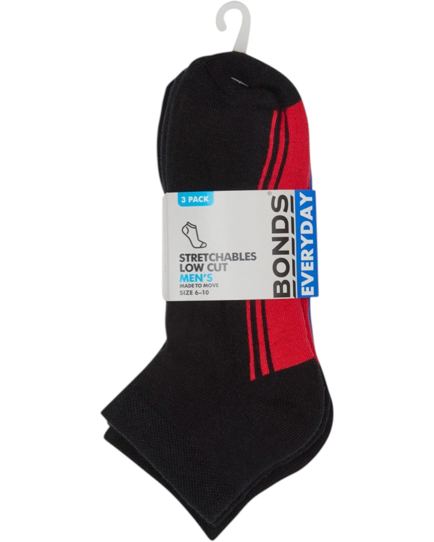 12 Pack Mens Bonds Stretchables Cushioned Low Cut Socks Black