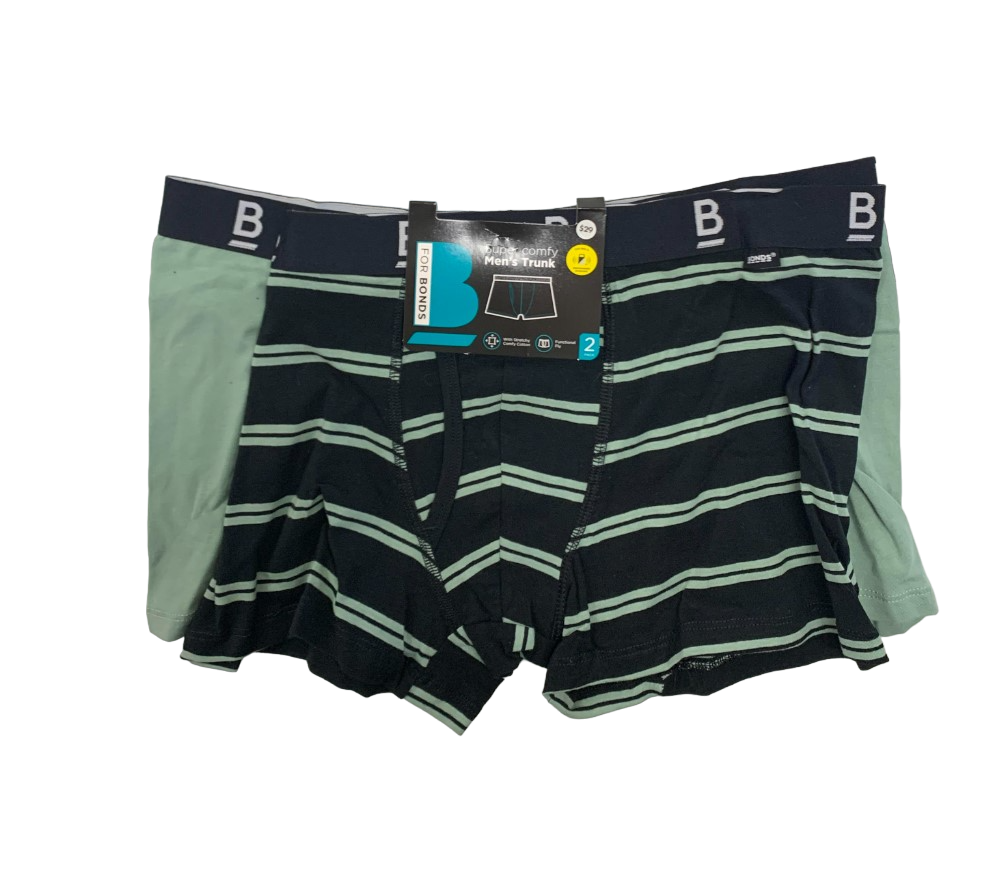 2 Pack Mens Bonds Everyday Trunk Trunks Underwear Multi