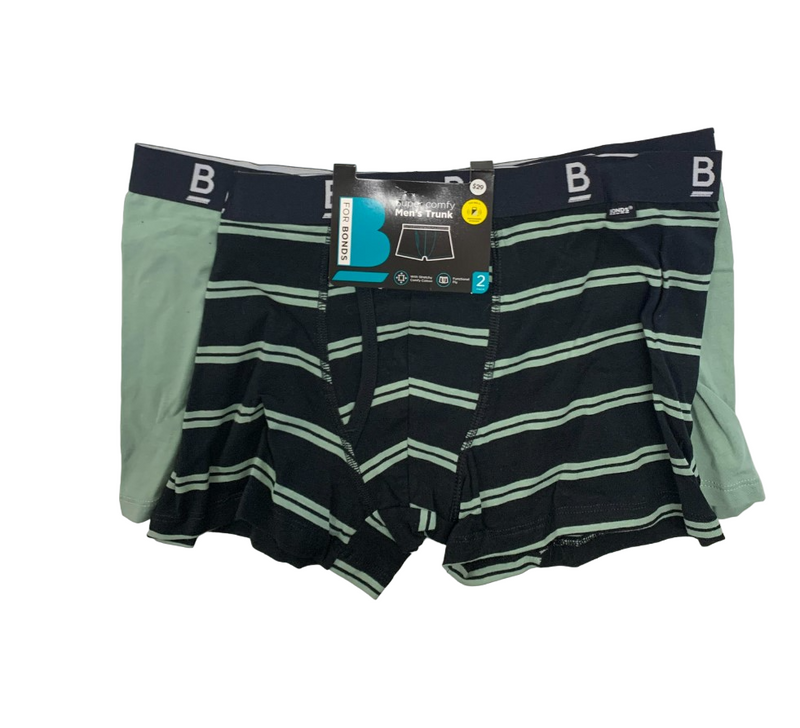 12 X Mens Bonds Everyday Black And Army Green Super Comfy Trunks