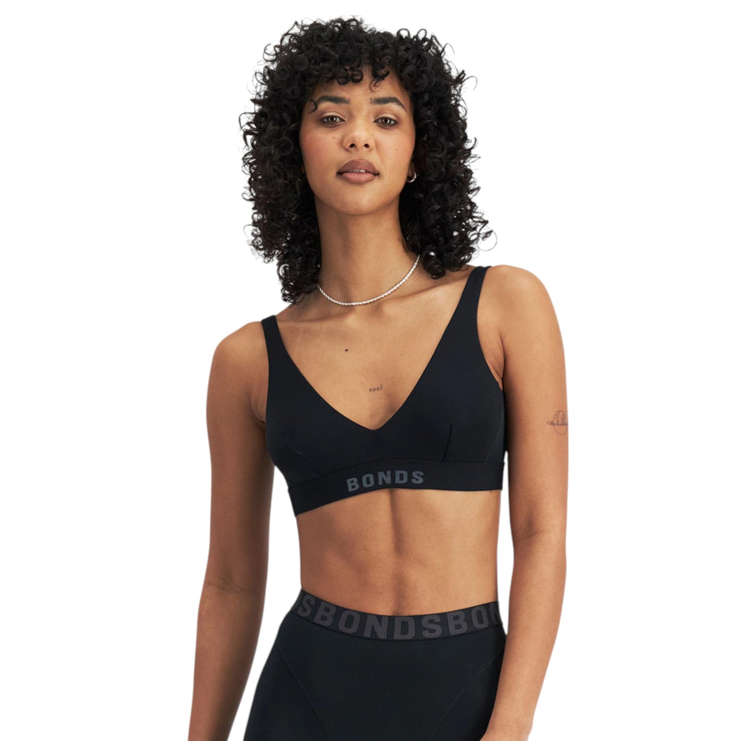 Womens Bonds Chafe Off Crop Bra Black