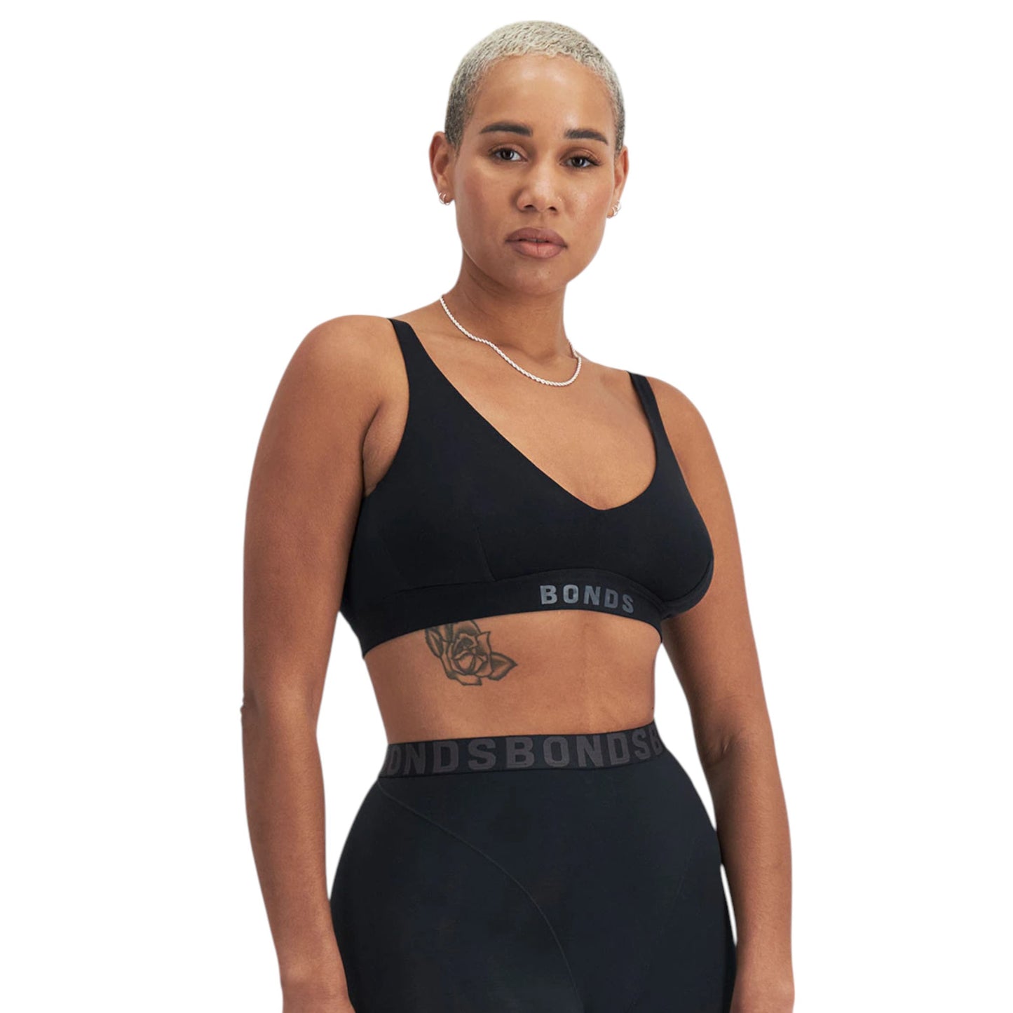 Womens Bonds Chafe Off Crop Bra Black