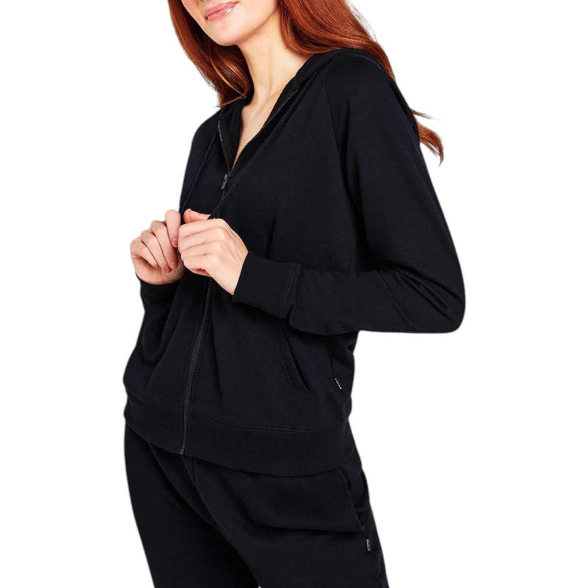 Womens Bonds Essential Zip Hooded Hoodie Black