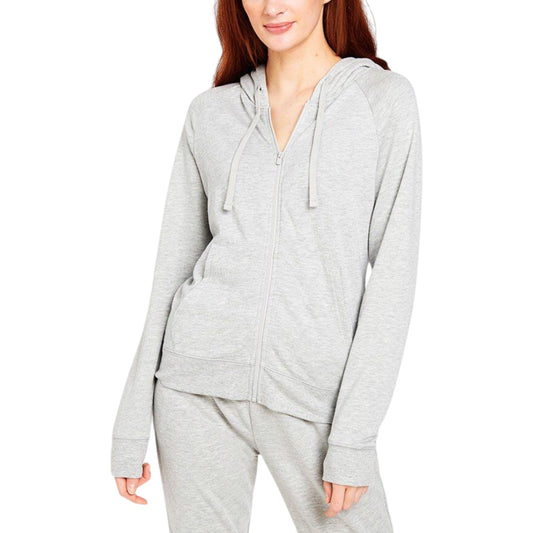 Womens Bonds Essential Zip Hooded Hoodie Shadow Marle