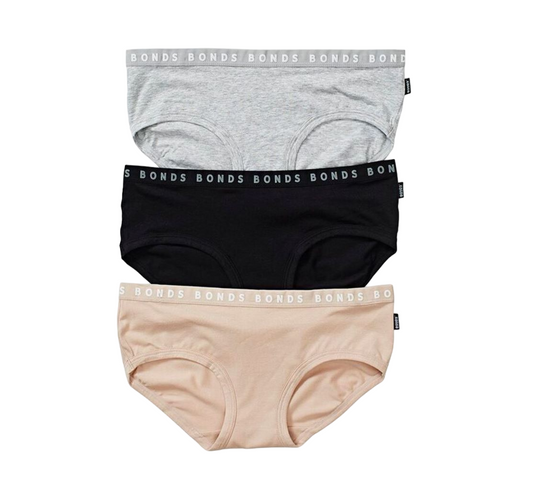 3 Pack Womens Bonds Hipster Boyleg Briefs Underwear Multi