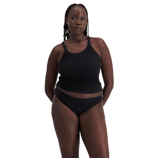 Womens Bonds Organics Ribbed Gee Thong Underwear Black
