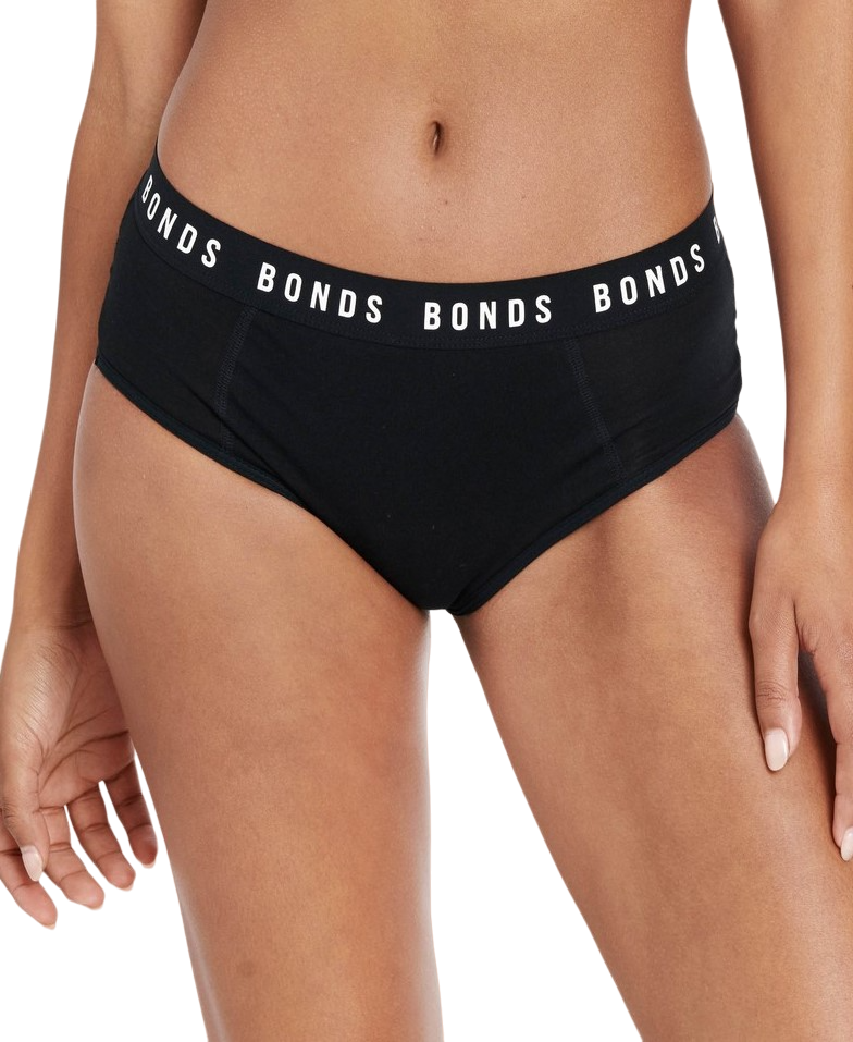 2 x Bonds Womens Bloody Comfy Period Full Brief Heavy Days Underwear Black