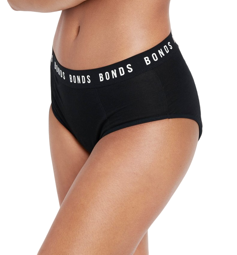 Womens Bonds Bloody Comfy Period Heavy Full Briefs Underwear Black