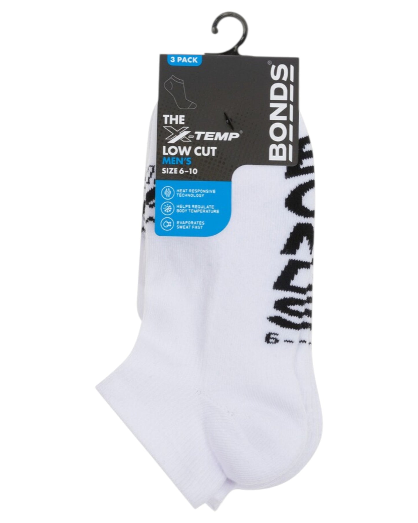 12 Pack Mens Bonds X-Temp Low Cut Socks White