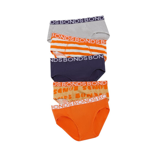 5 Pack Kids Boys Bonds Briefs Underwear Multi