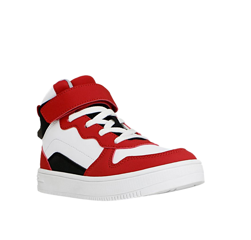 Grosby Hoop Hi B Red Boys Sneakers Kids Lace Up Basketball Shoes