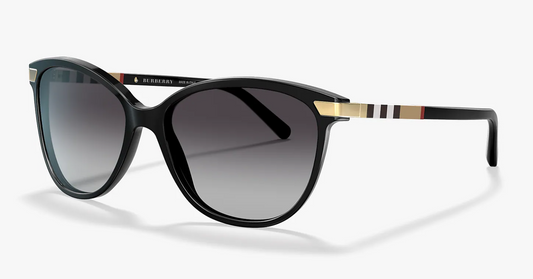 Womens Burberry BE4216 Sunglasses Black/Grey Shaded