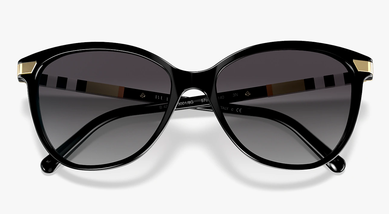 Womens Burberry BE4216 Sunglasses Black/Grey Shaded