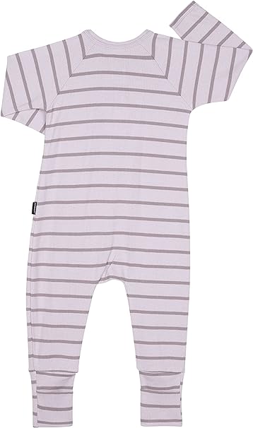 2X Bonds Baby 2-Way Zip Wondersuit Coverall Purple Stripe