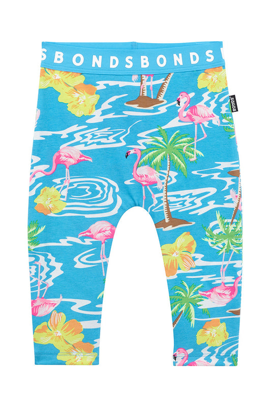 Kids Girls Bonds Bottom Leggings Blue Flamingo