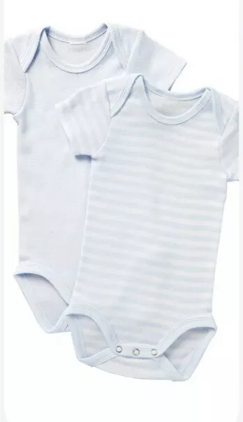 Bonds Baby 2 Pack Short Sleeve Bodysuit Cotton White Blue Pink 0000 000 00 0 1 2