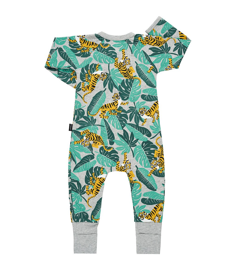 2 x Bonds Baby 2-Way Zip Wondersuit Coverall Tiger In Forest