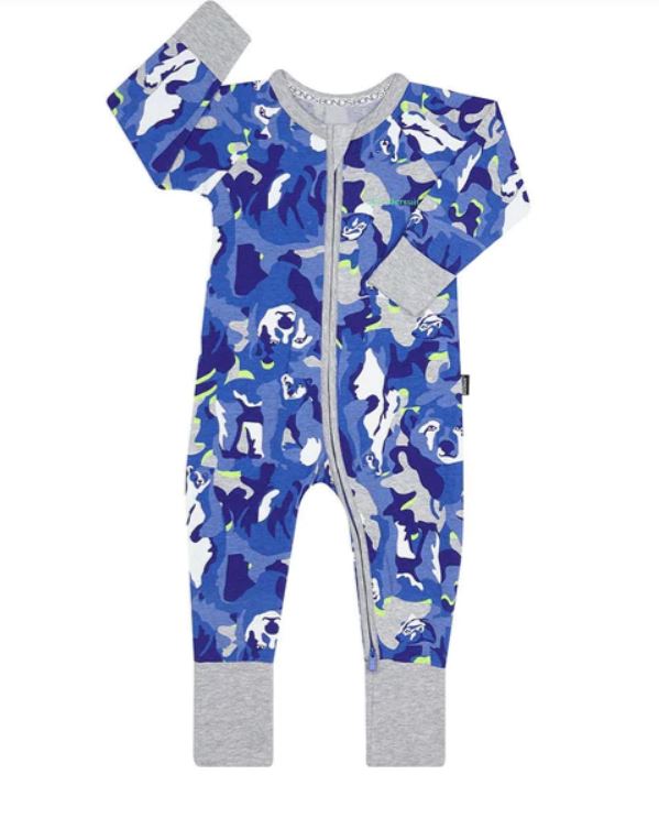 3 x Bonds Baby 2-Way Zip Wondersuit Coverall Blue Bear