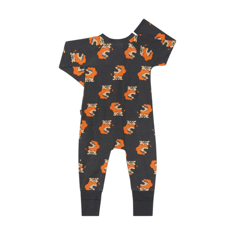 2 x Bonds Baby 2-Way Zip Wondersuit Coverall Fearless Roar Lion Charcoal