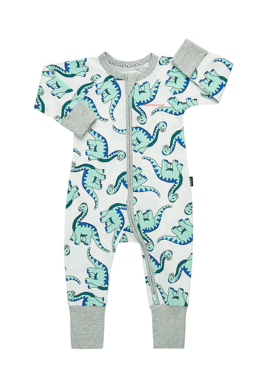Baby Unisex Bonds Baby 2-Way Zip Coverall Wondersuit White - Brachio Roar Us