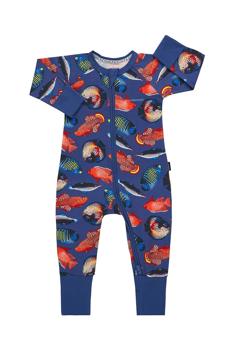 Bonds Baby 2-Way Zip Wondersuit Coverall Gone Fishin