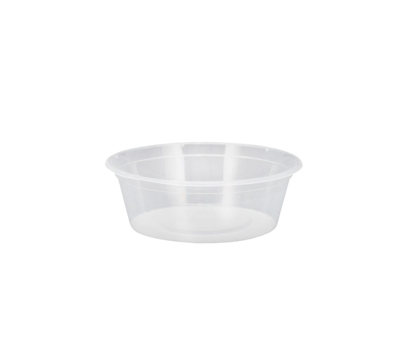 200 X Round Containers 225Ml Clear With Lids Salad Fruit Sauce Food Containers