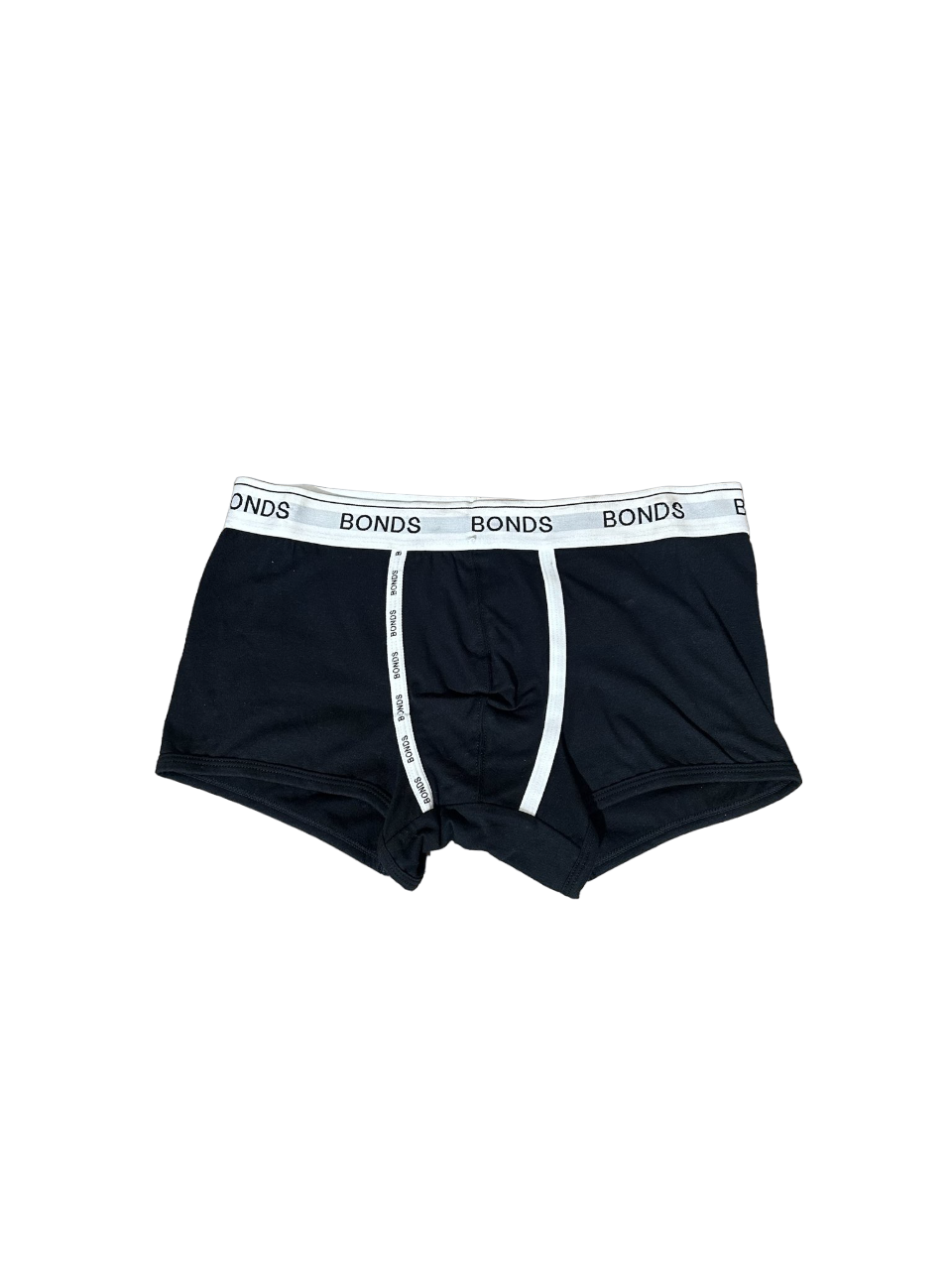 Mens Bonds U Front Trunks Underwear Black with White