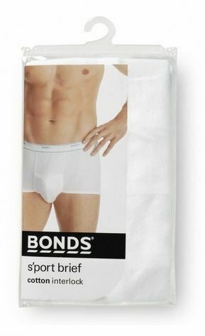 Mens Bonds White Navy Cotton Briefs Brief Support Undies Underwear Sport