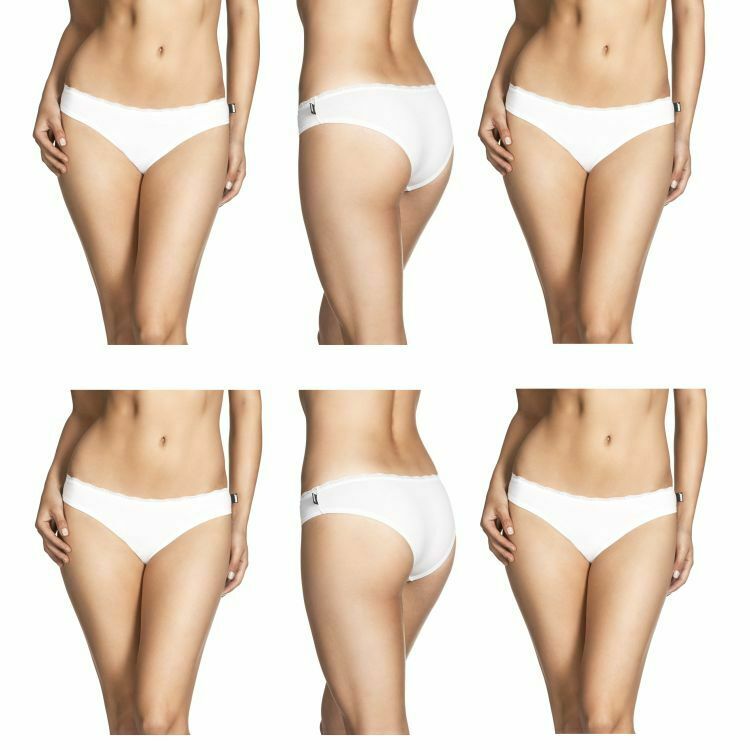 6 x Bonds Womens Everyday Lace Bikini Underwear - White / Black