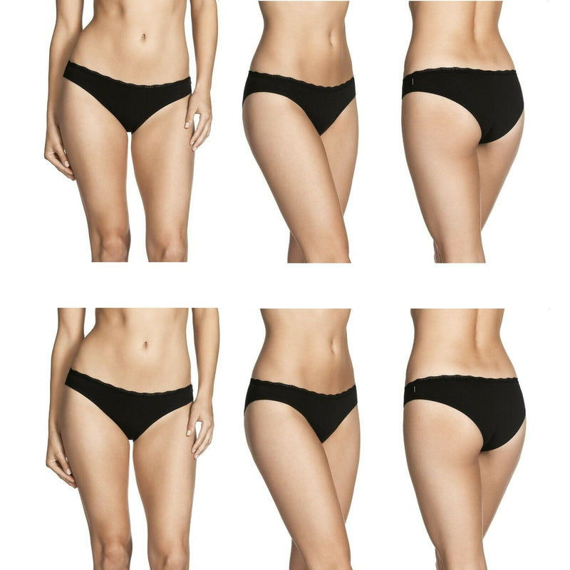 6 x Bonds Womens Everyday Lace Bikini Underwear - White / Black
