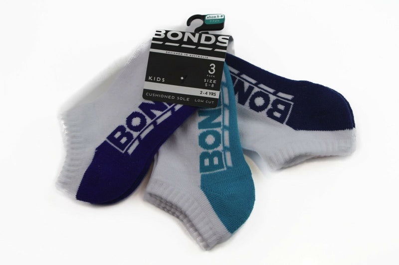 12 Pairs Bonds Kids Socks Boys Girls Low Cut Sports Blue White Green Pink Grey