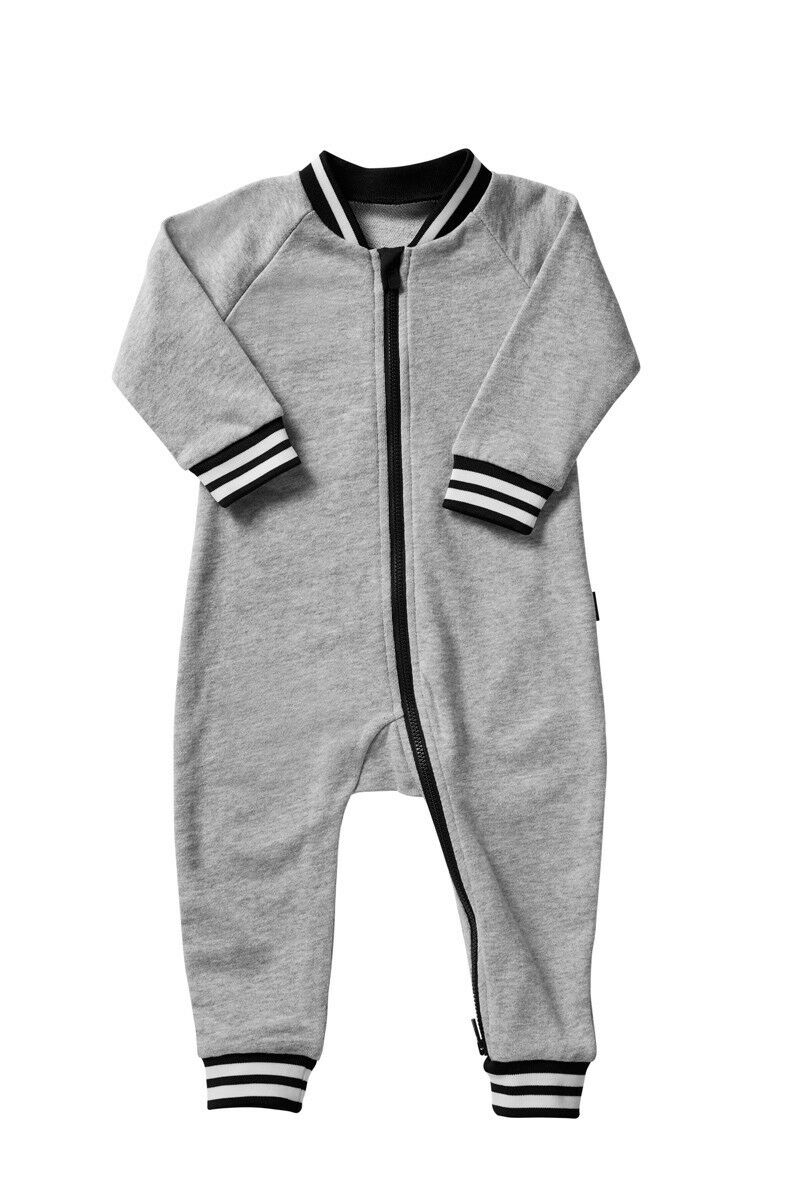 Bonds Baby Roomy Wondersuit Jumpsuit Retro Ribs Zippy By3na Black Grey Zip