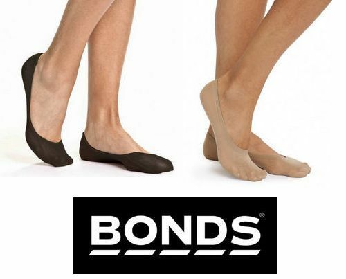 Womens Bonds 2 Pairs No Show Cotton Black Tan Footlets Ladies Socks Sockettes