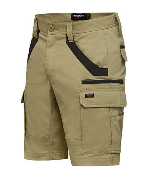 Mens KingGee Tradie Utility Shorts Khaki