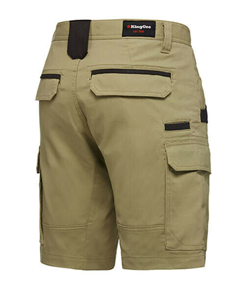 Mens Kinggee Tradie Utility Short Khaki Work Wear Trade Pockets