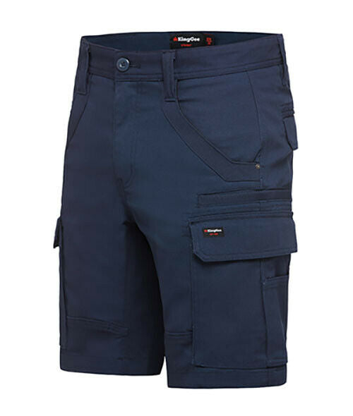 Mens Kinggee Tradie Utility Short Navy Work Wear Trade Pockets