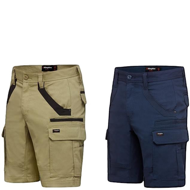 Mens Kinggee Tradie Utility Short Shorts Navy Khaki Work Wear Trade Pockets New