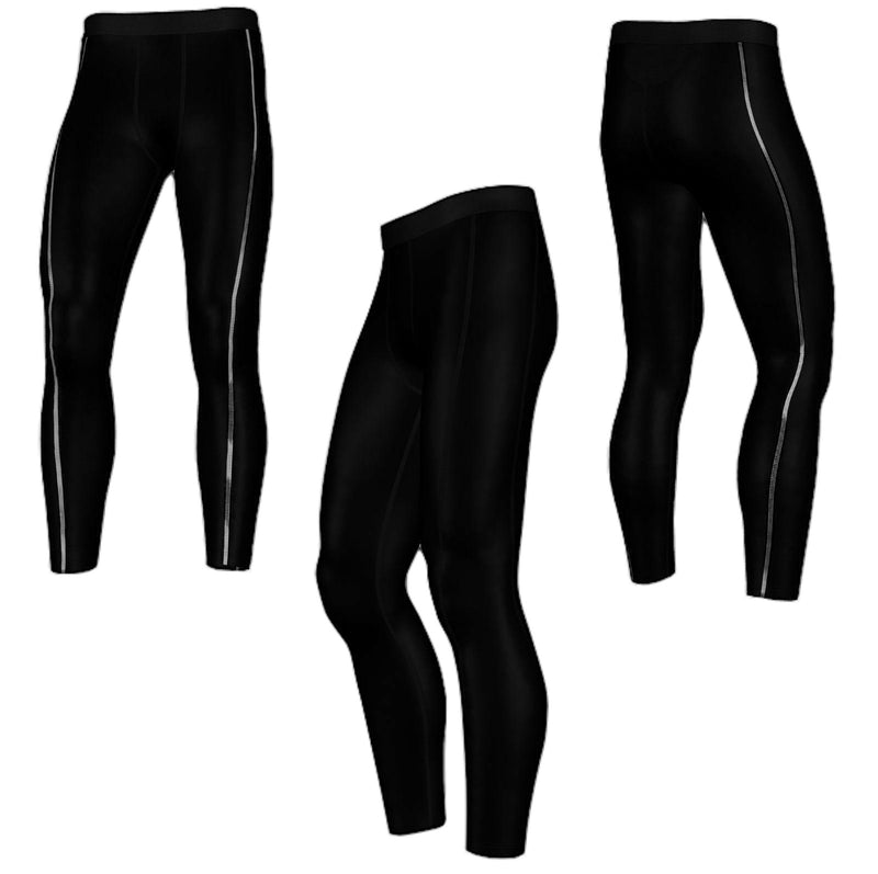 Mens Black Compression Pants Tights Gym Running Bike Training Skins Cycling