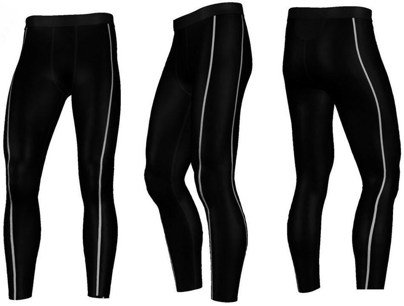 Mens Black Compression Pants Tights Gym Running Bike Training Skins Cycling