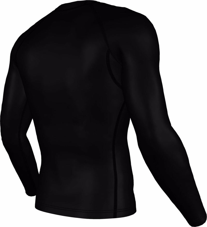 Compression Top Mens Long Sleeve Gym Running Black