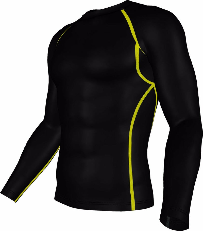 Compression Top Mens Long Sleeve Gym Running Black