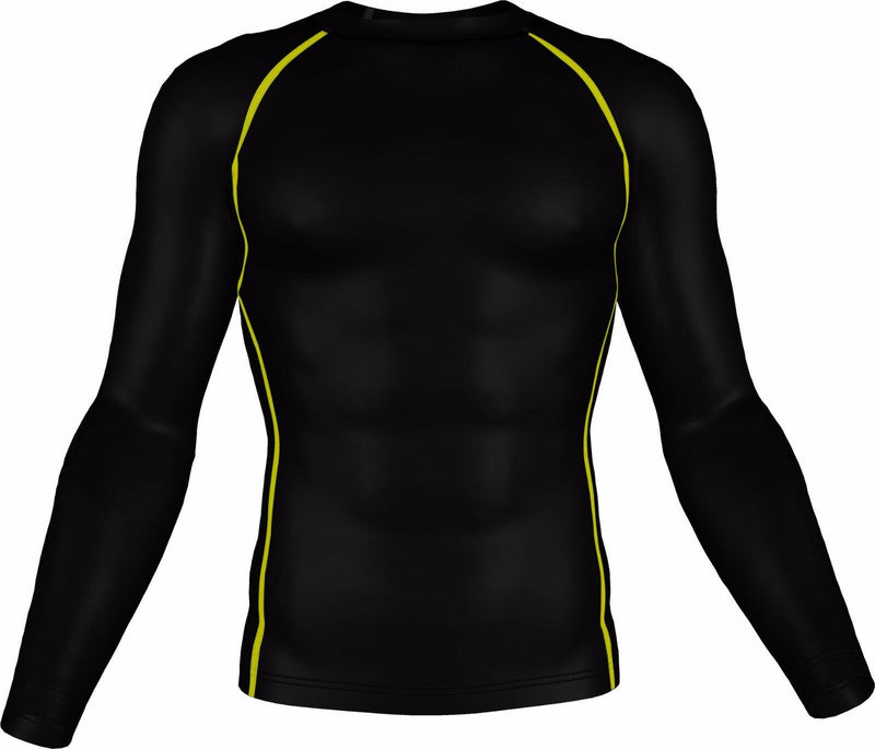 Compression Top Mens Long Sleeve Gym Running Black