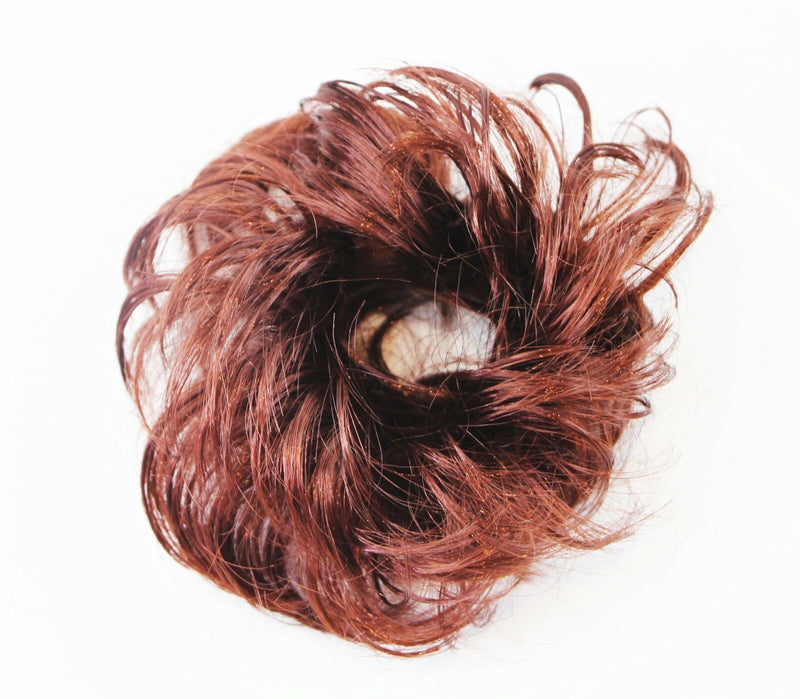 Womens Hair Wig Ponytail Curly Scrunchie Black Brown Blonde Light Auburn Red